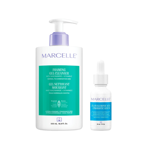 Duo Gel nettoyant moussant + Sérum 2 % acide hyaluronique et probiotique