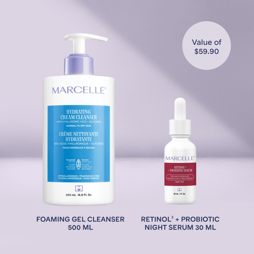 Bundle Hydrating Cream Cleanser + Retinol³ + Probiotic Night Serum 30 ML