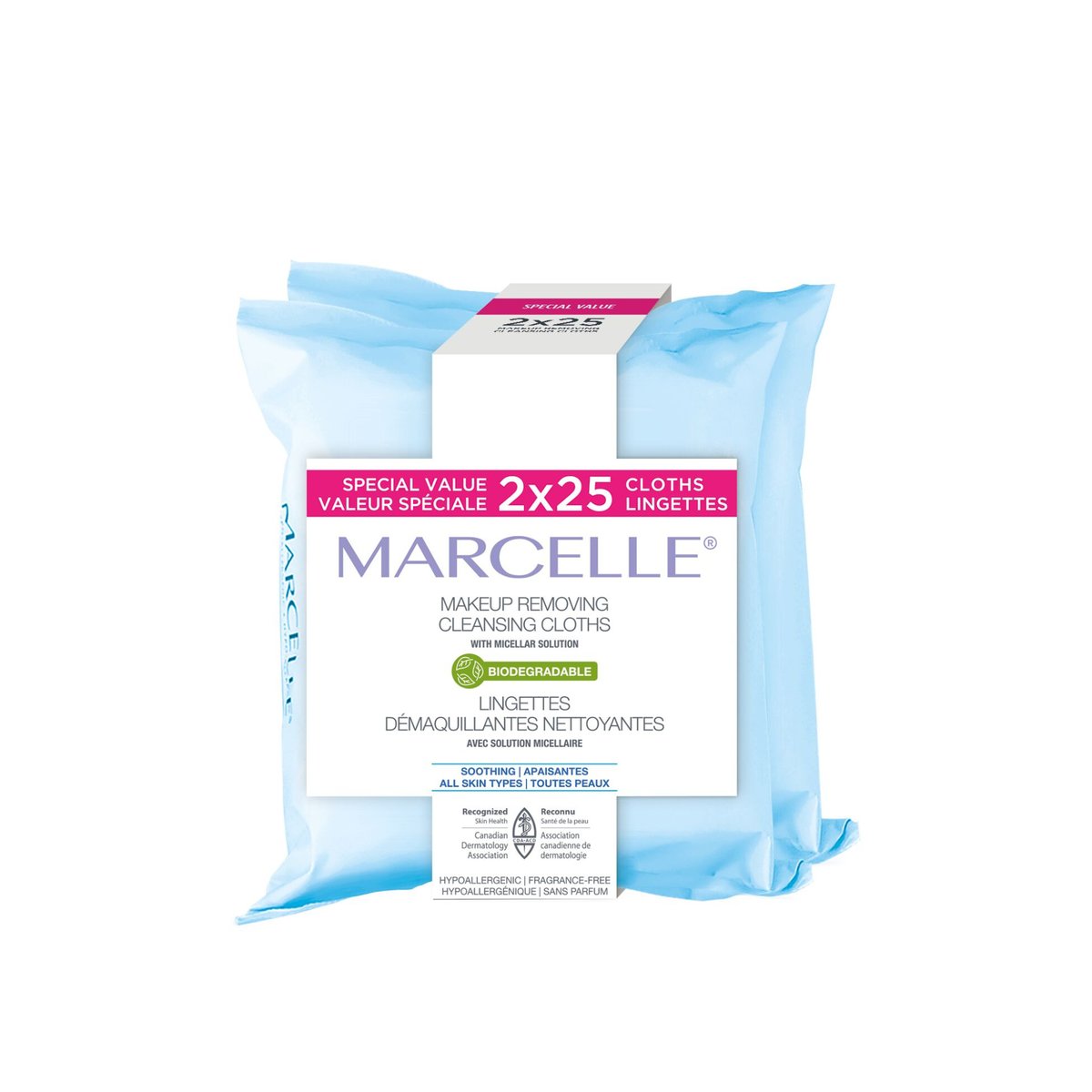 Lingettes démaquillantes nettoyantes biodégradables - Valeur spéciale