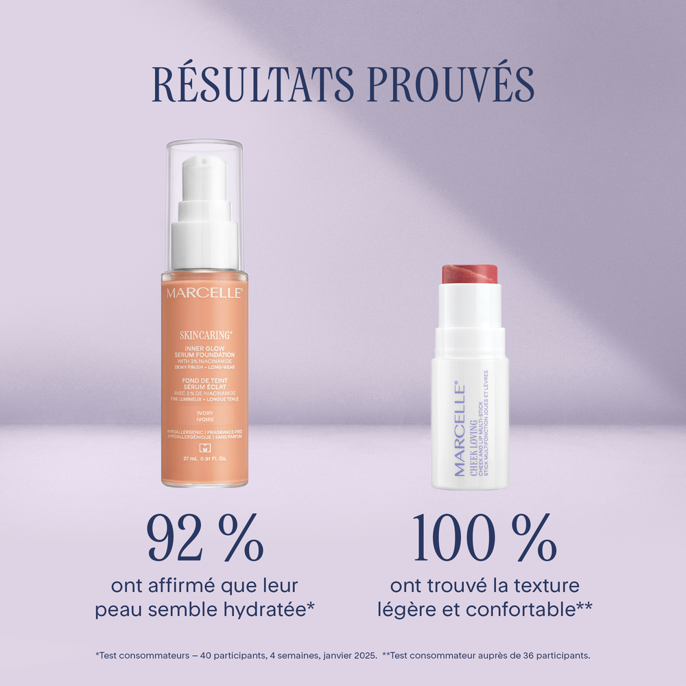 Duo Skincaring Fond de teint sérum éclat + Cheek Loving Stick multifonction joues et lèves