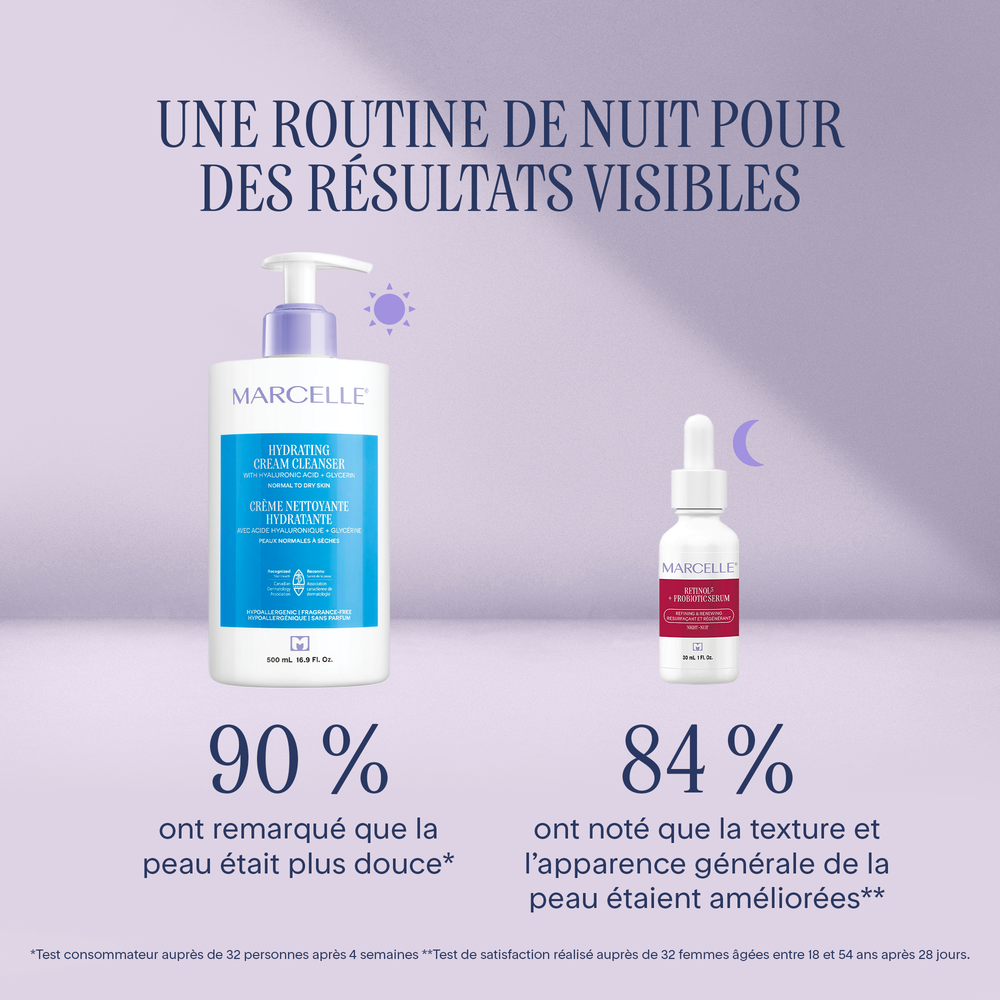 Duo Crème nettoyante hydratante + Sérum de nuit retinol³ et probiotique