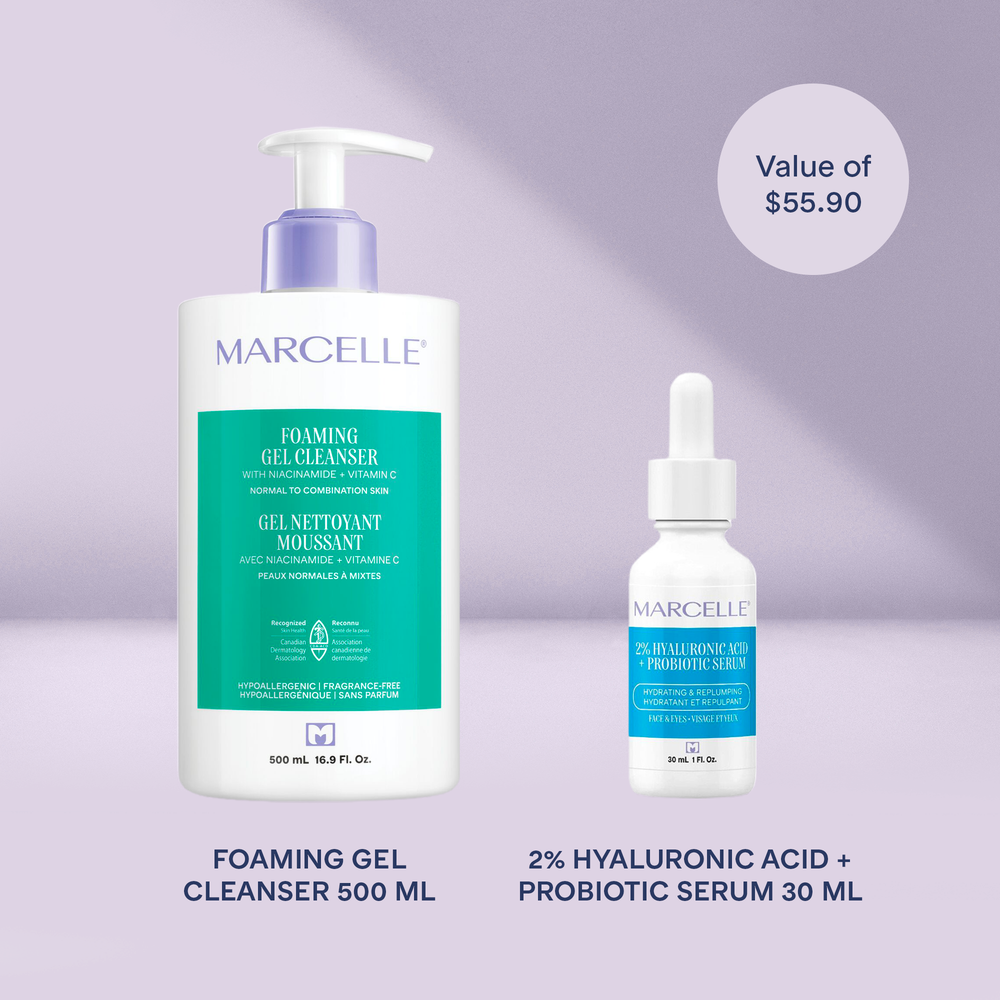 Bundle Foaming Gel Cleanser + 2% Hyaluronic Acid + Probiotic Serum 30 mL