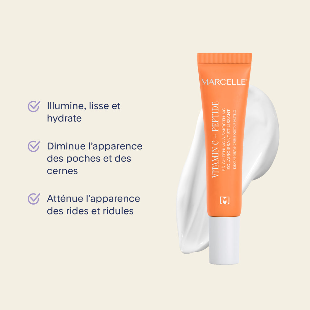 Crème contour des yeux - Éclaircissante et lissante vitamine C + peptide