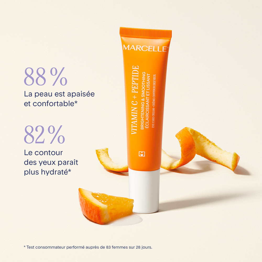 Crème contour des yeux - Éclaircissante et lissante vitamine C + peptide