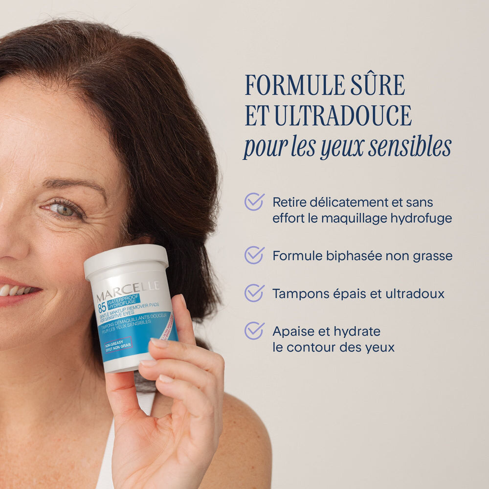 Tampons démaquillants douceur pour les yeux sensibles