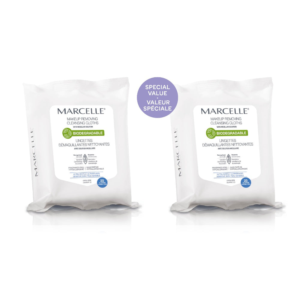 Biodegradable Ultra-Gentle Makeup Removing Cleansing Cloths with Recyclable Pouch